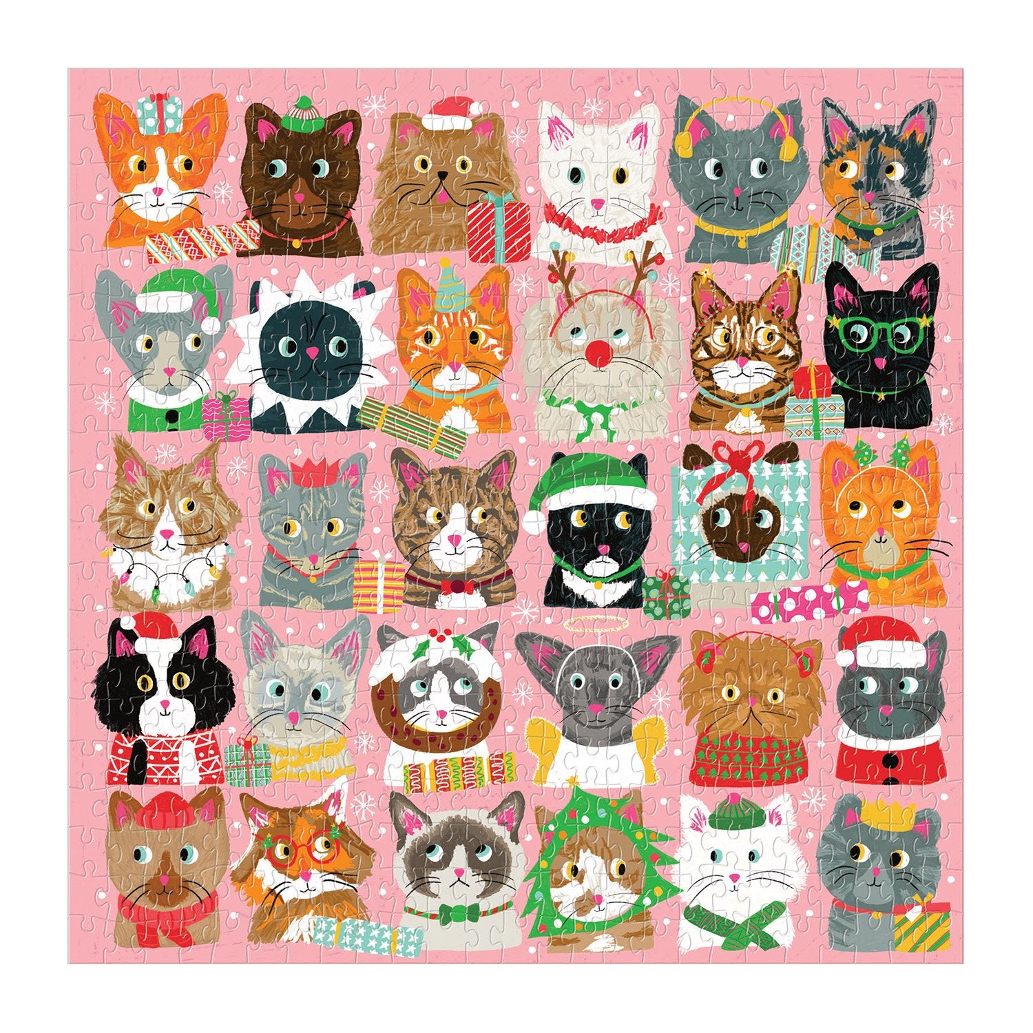 galison-festive-furballs-puzzle-500-teile-katzen-weihnachten image 3