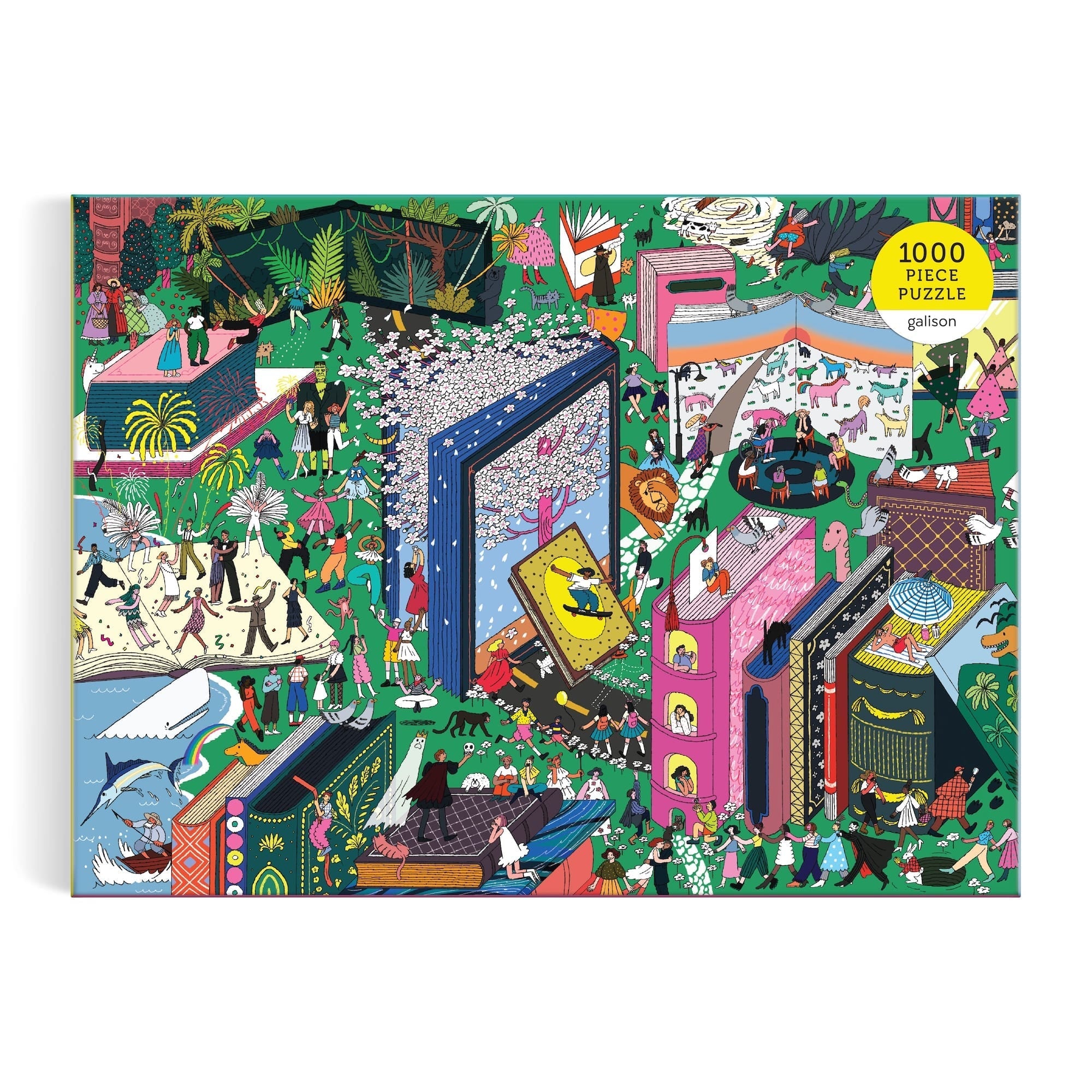 galison-book-world-1000-teile-puzzle-b-cher-figuren image 2