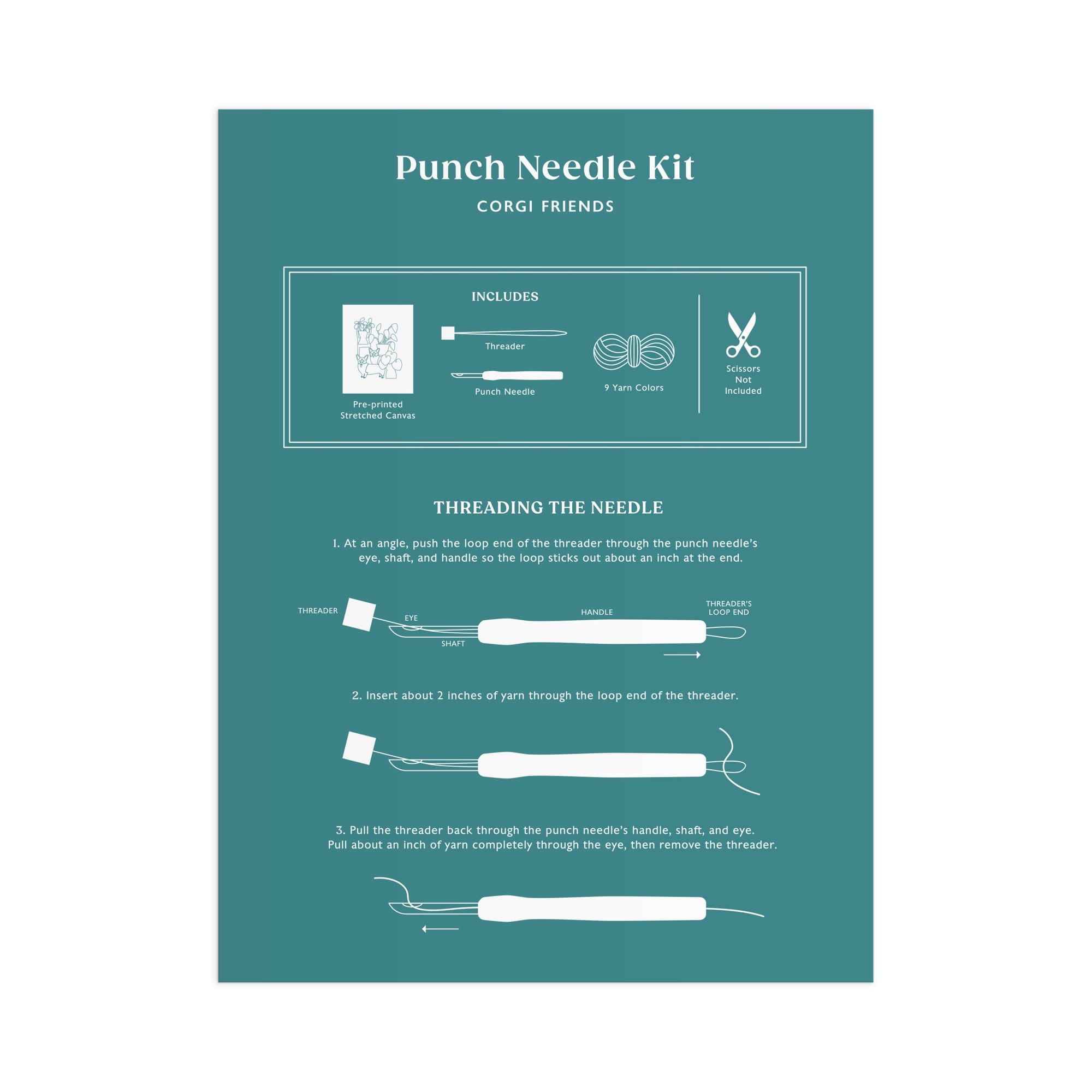 galison-corgi-friends-punch-needle-kit-sticken-9-farben image 5