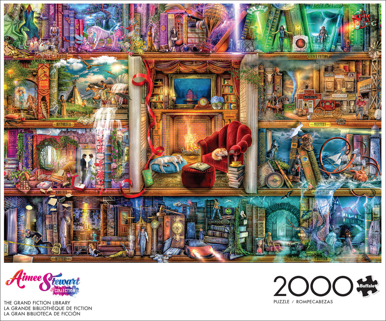 buffalo-games-aimee-stewart-grand-fiction-library-2000-puzzle image 4