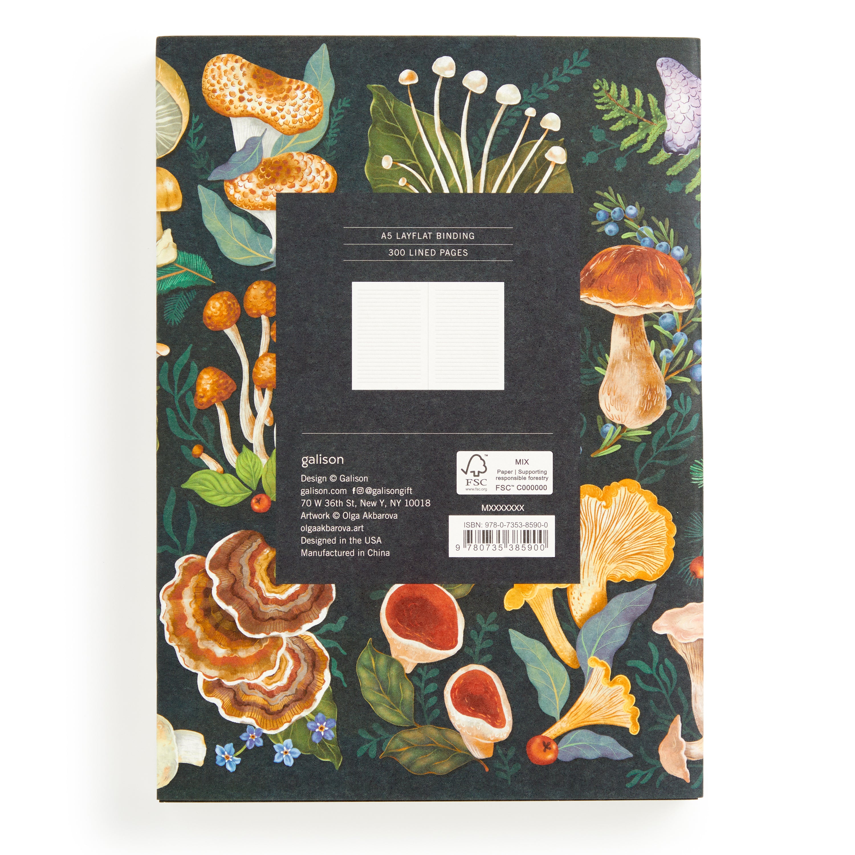 galison-world-of-mushrooms-notizbuch-a5-liniert-pilze image 6
