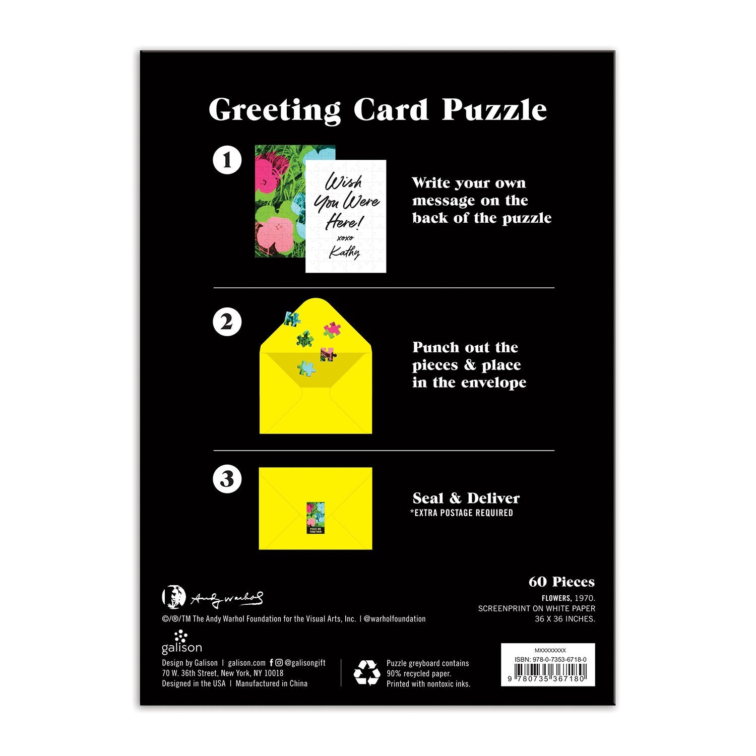 galison-warhol-flowers-grusskarten-puzzle-60-teile-mit-umschlag image 3
