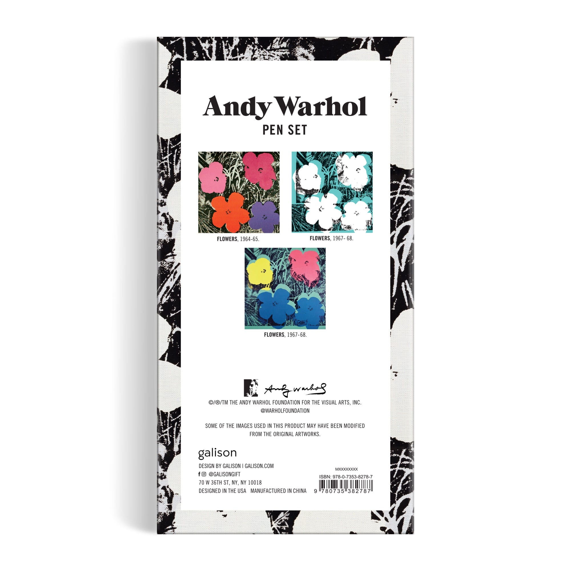 galison-warhol-flowers-stifte-set-3-kugelschreiber-schwarz-metall image 4