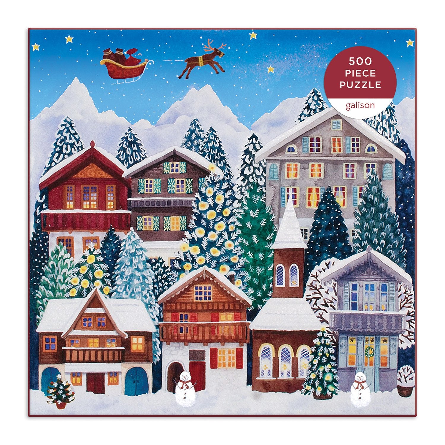 galison-yuletide-village-500-teile-puzzle-weihnachtsdorf image 2