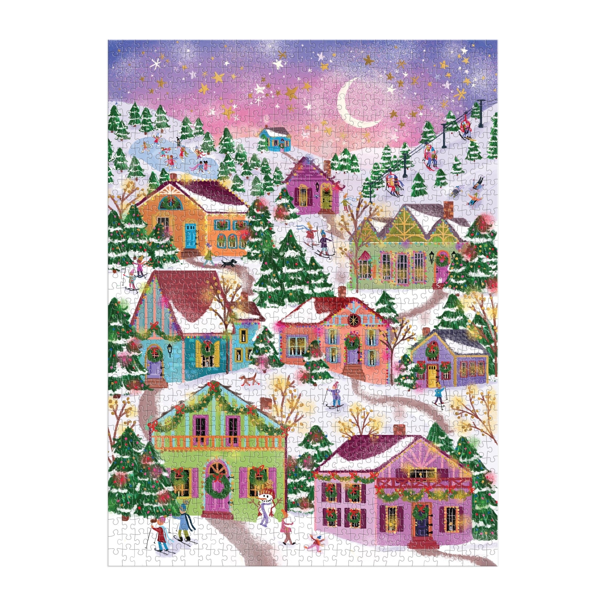 galison-snowcap-village-puzzle-1000-teile-winter-foil image 3