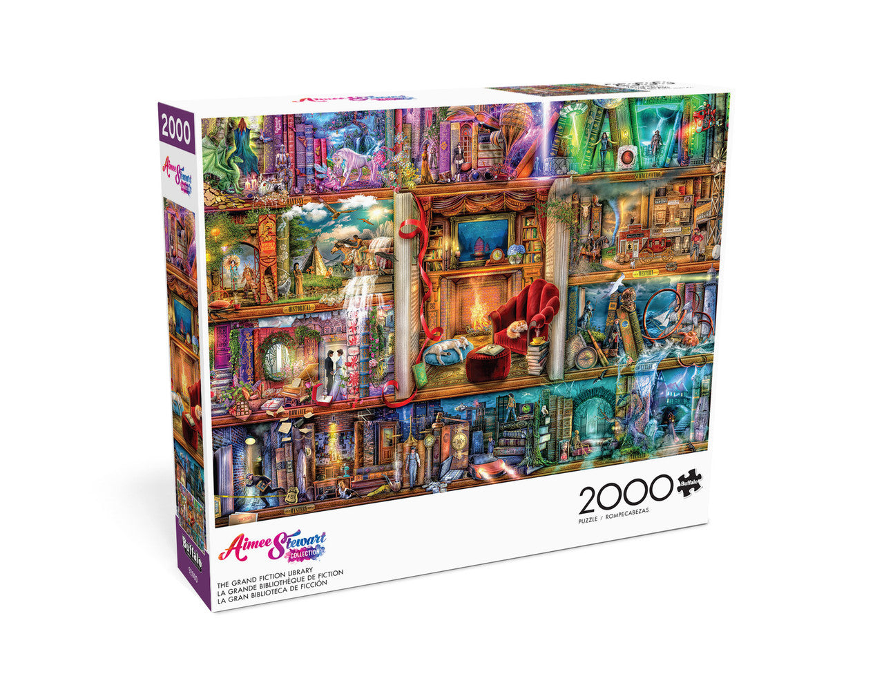 buffalo-games-aimee-stewart-grand-fiction-library-2000-puzzle image 3