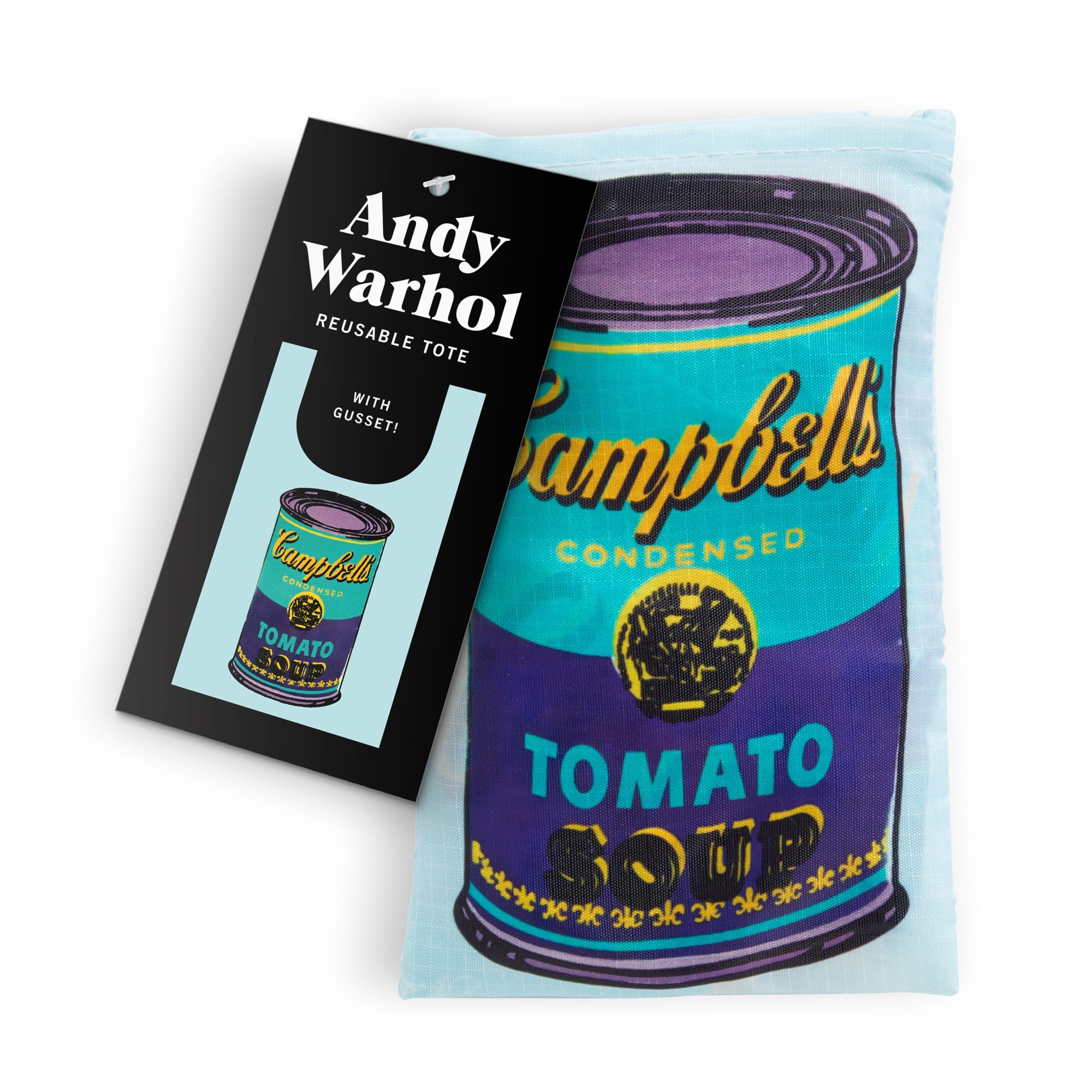 galison-warhol-soup-can-tote-bag-einkaufstasche-faltbar-nylon image 2