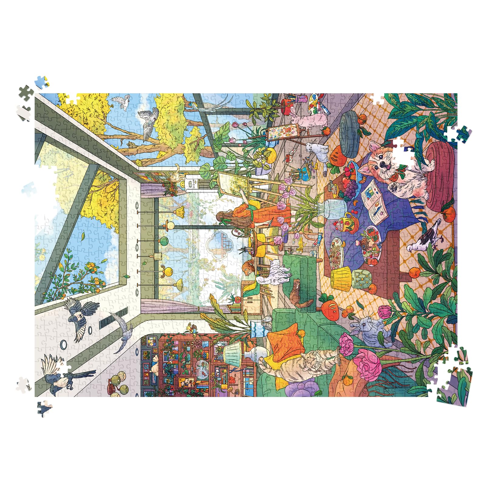 huadada-sonniges-k-nstlerzimmer-puzzle-1000-teile image 8