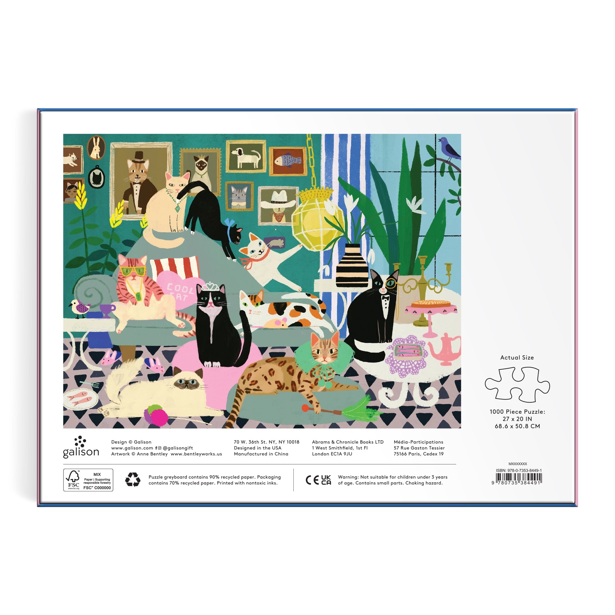 galison-glamour-cats-1000-teile-puzzle-katzenmotiv image 5