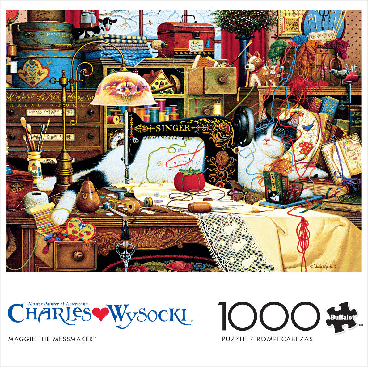 buffalo-charles-wysocki-maggie-the-messmaker-1000-puzzle-katze image 4