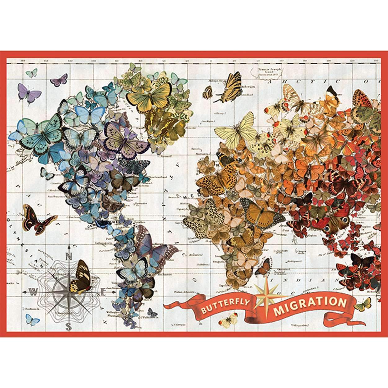galison-wendy-gold-butterfly-migration-puzzle-1000-schmetterling image 2