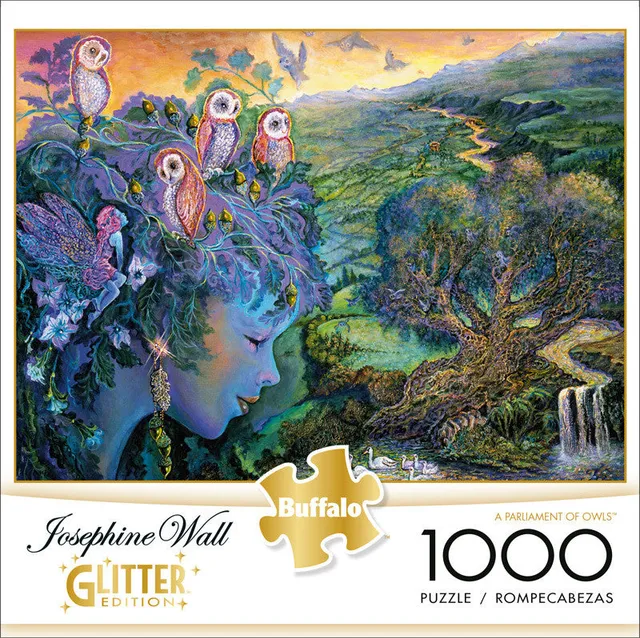 buffalo-games-josephine-wall-parliament-of-owls-puzzle-1000-teile-glitzer image 1