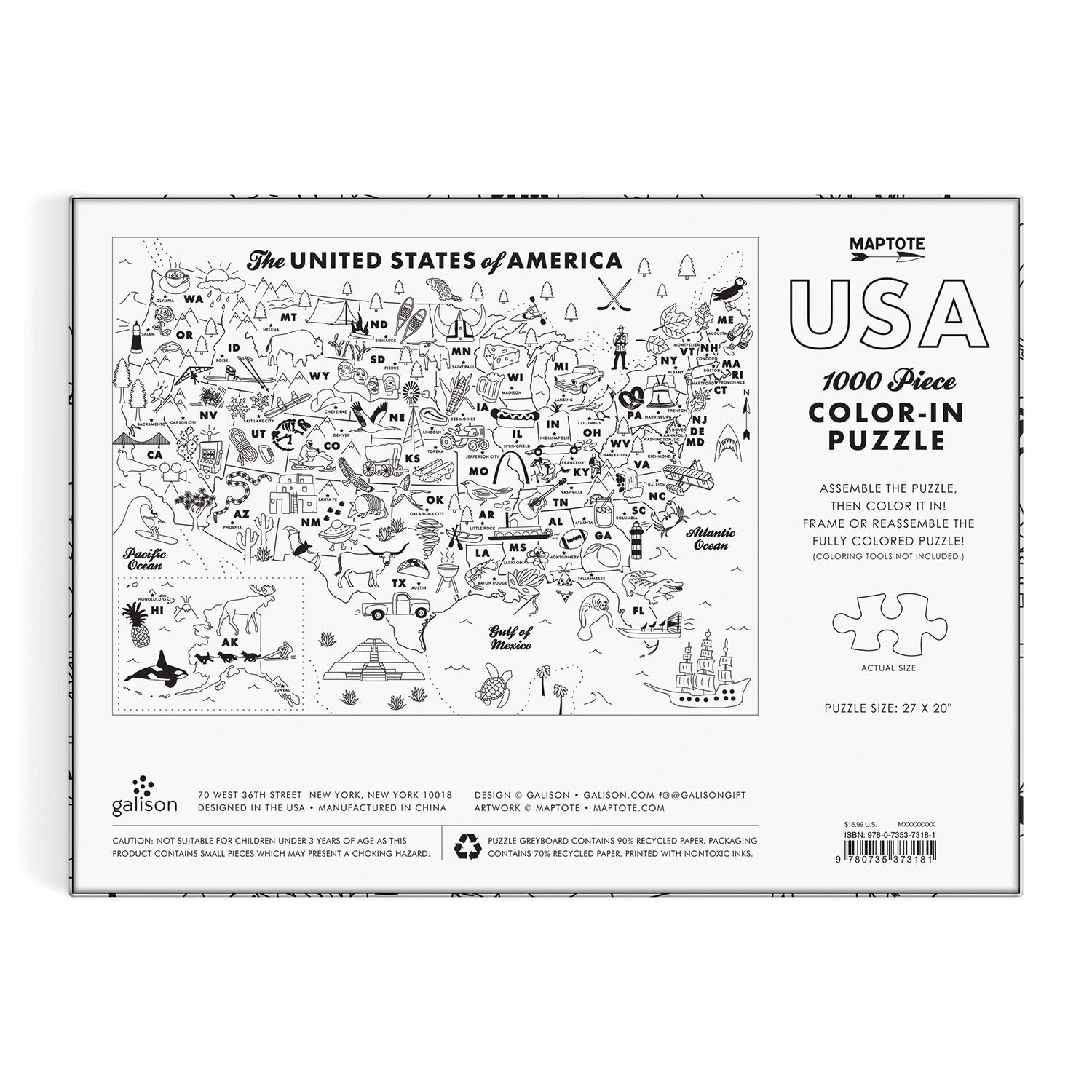 galison-maptote-usa-color-in-puzzle-1000-teile-zum-ausmalen image 3