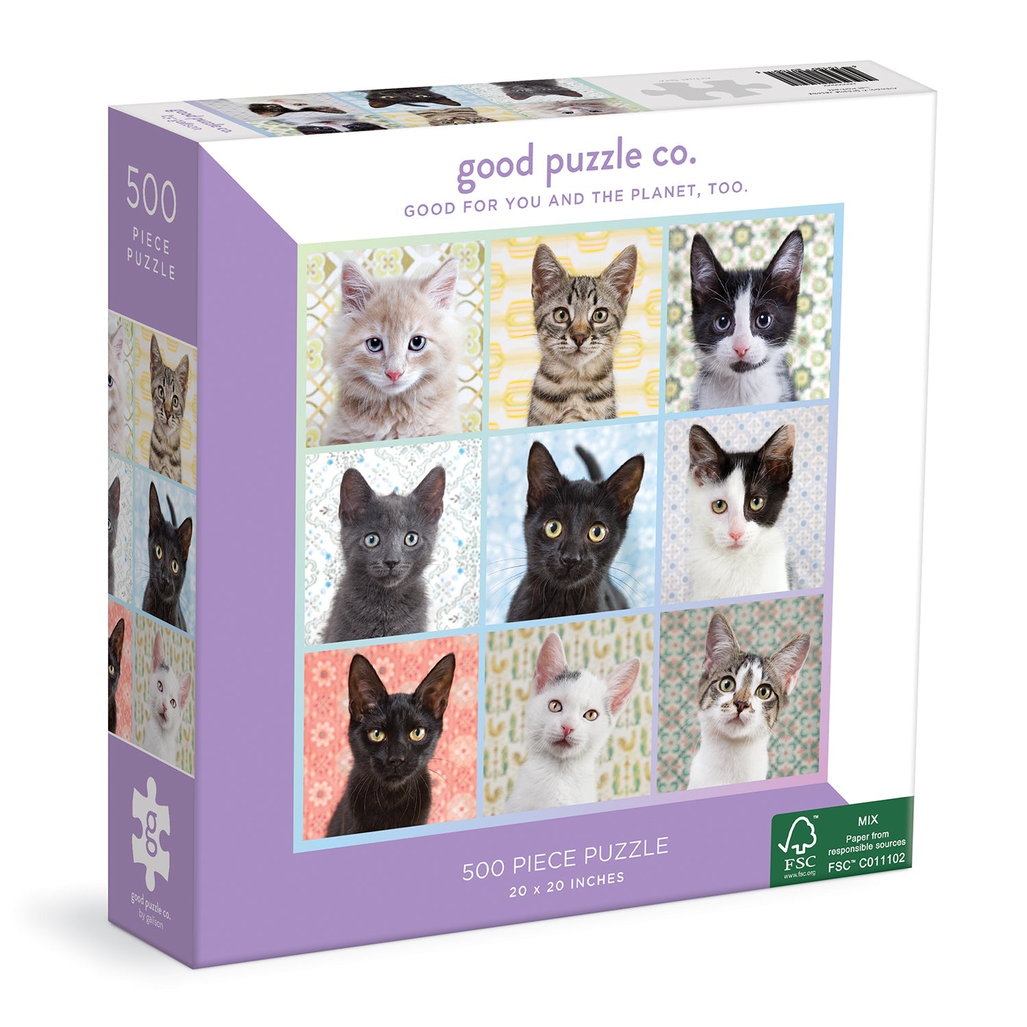 galison-good-puzzle-co-cat-portraits-puzzle-500-teile-katzen image 1