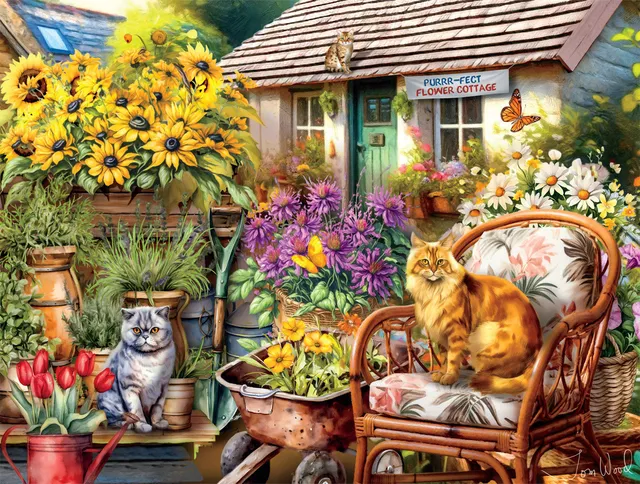 buffalo-games-country-cats-750-teile-puzzle-katzen-garten image 1