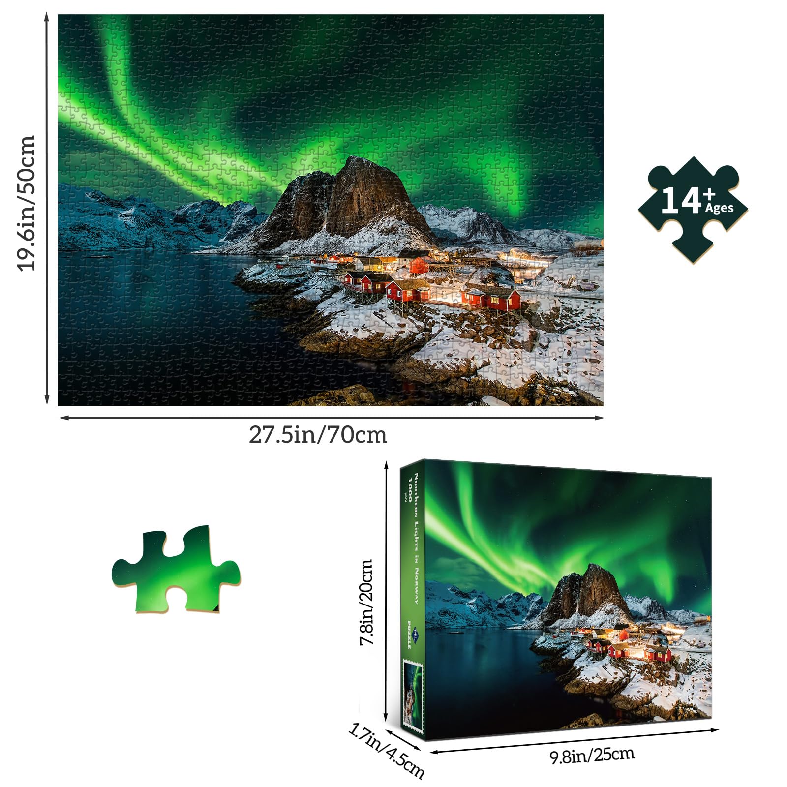 huadada-puzzle-1000-teile-norwegen-aurora-borealis-70x50-cm image 2