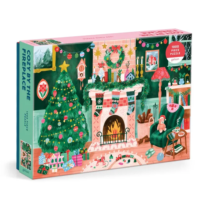 galison-cozy-by-the-fireplace-puzzle-1000-teile-weihnachten image 1