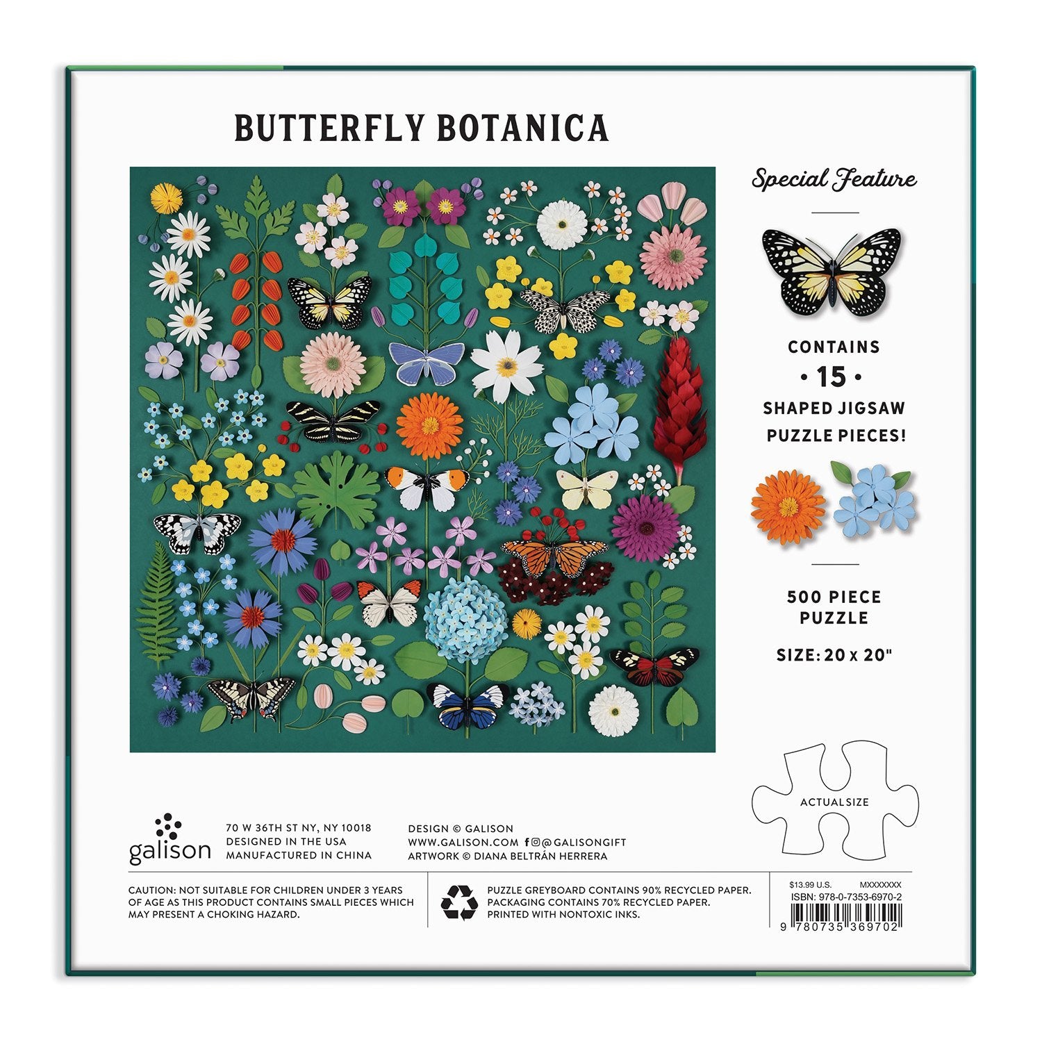 galison-butterfly-botanica-puzzle-500-teile-schmetterling image 7