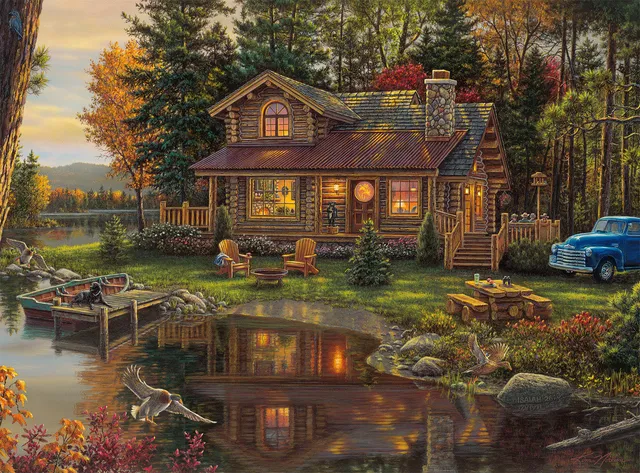 buffalo-games-kim-norlien-peace-like-a-river-1000-puzzle-tiere image 1