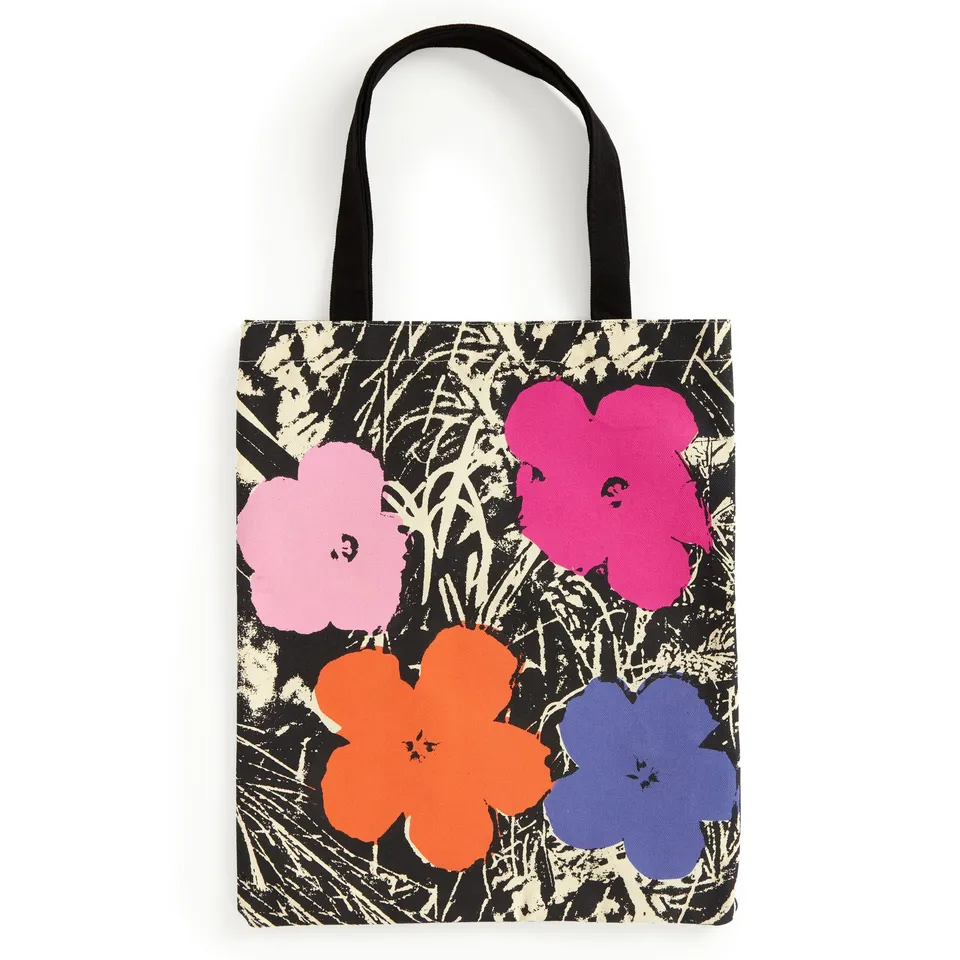 galison-warhol-flowers-canvas-tote-bag-stofftasche-blumen image 1