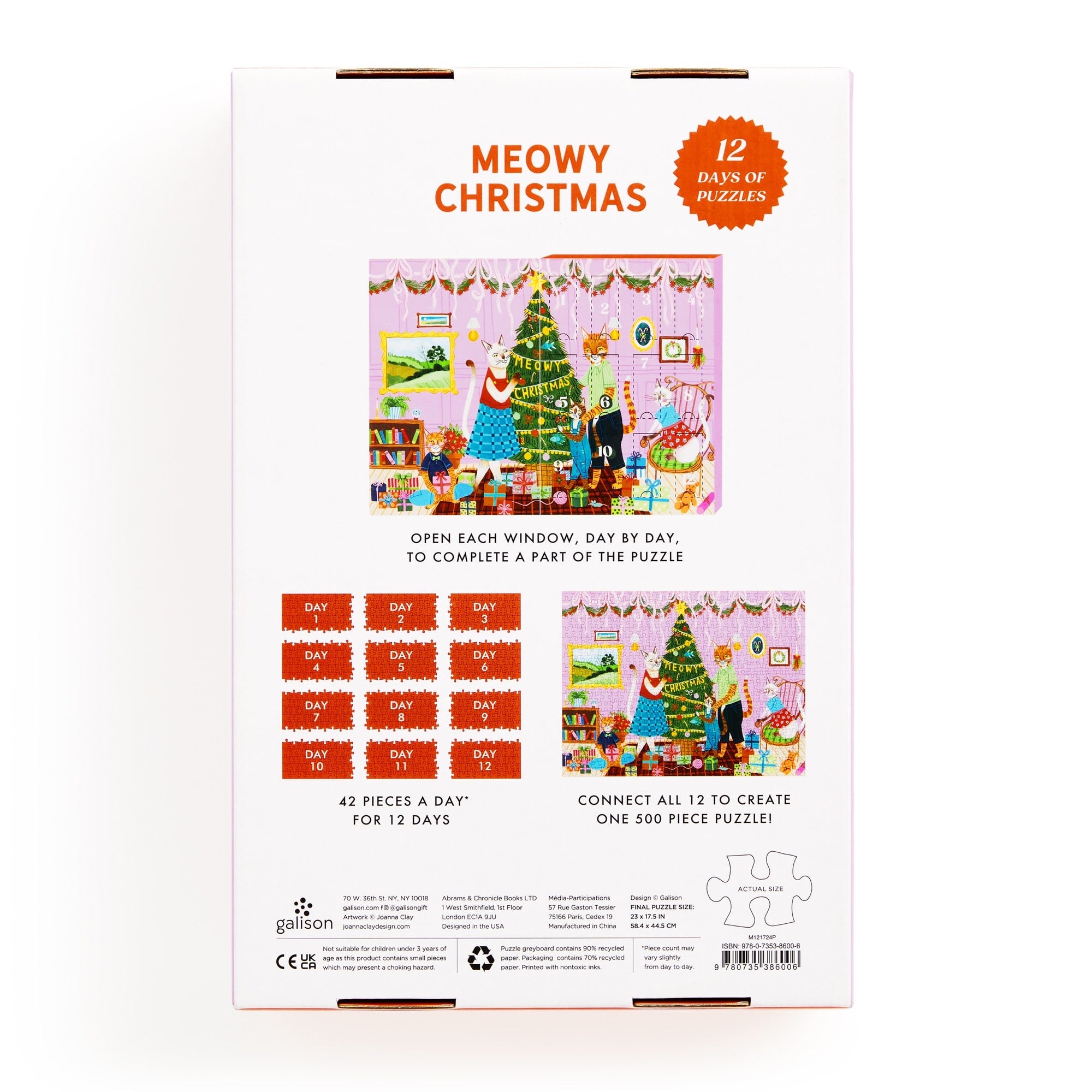 galison-meowy-christmas-adventskalender-puzzle-500-teile-katzen image 7