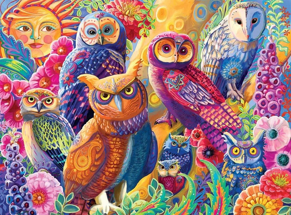 buffalo-games-vivid-owl-autonomy-puzzle-1000-teile-eulen image 1