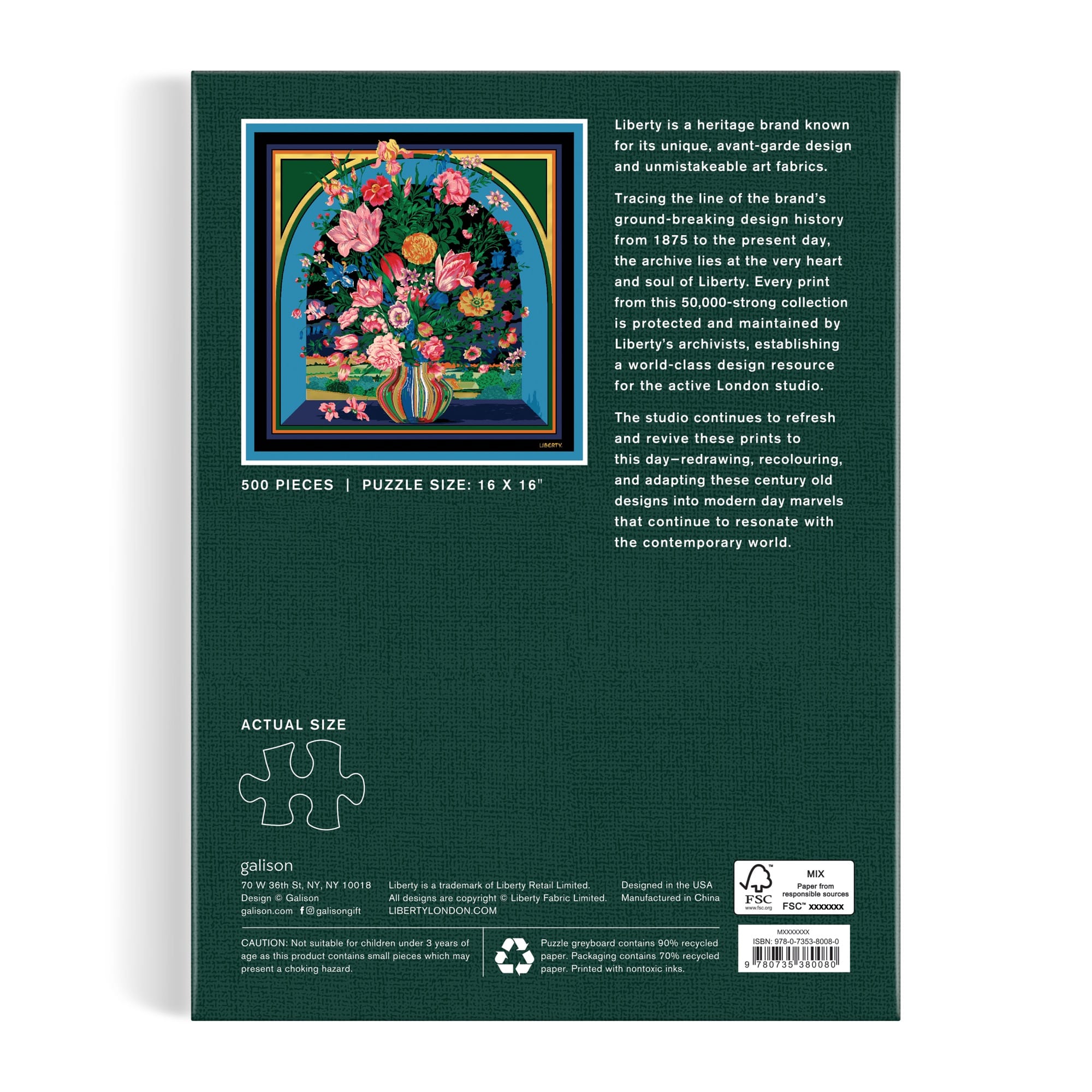 galison-liberty-vista-500-teile-puzzle-buchbox-blumenmotiv image 7