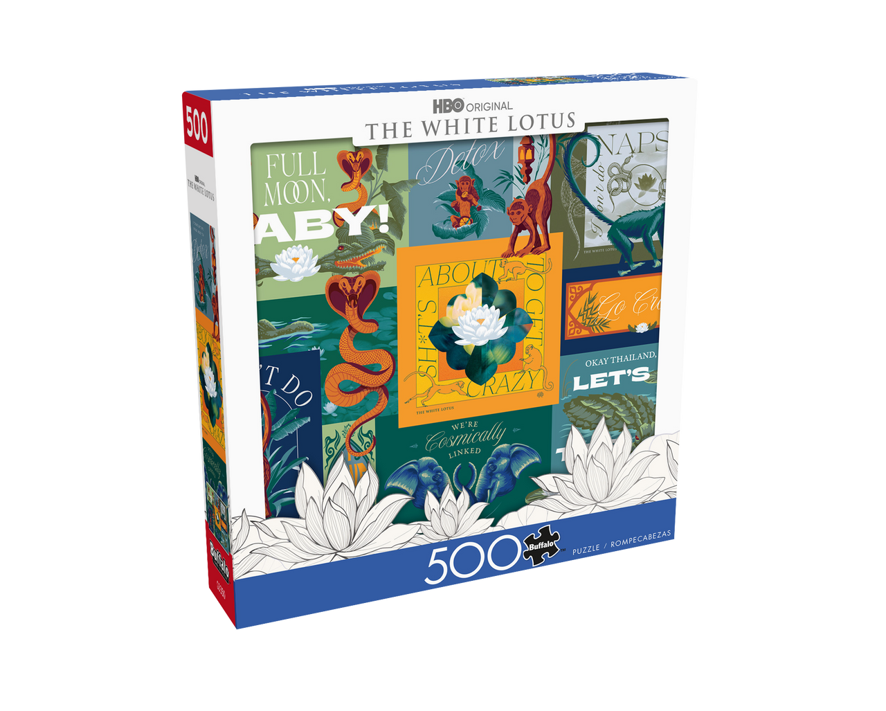 buffalo-games-white-lotus-collage-puzzle-500-teile-mit-poster image 3