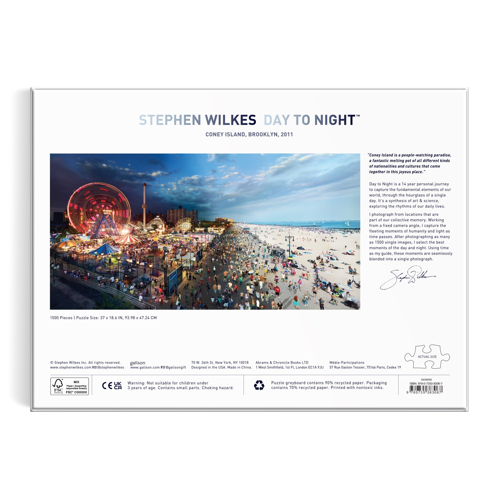 galison-wilkes-day-to-night-coney-island-1500-teile-puzzle-nyc image 5