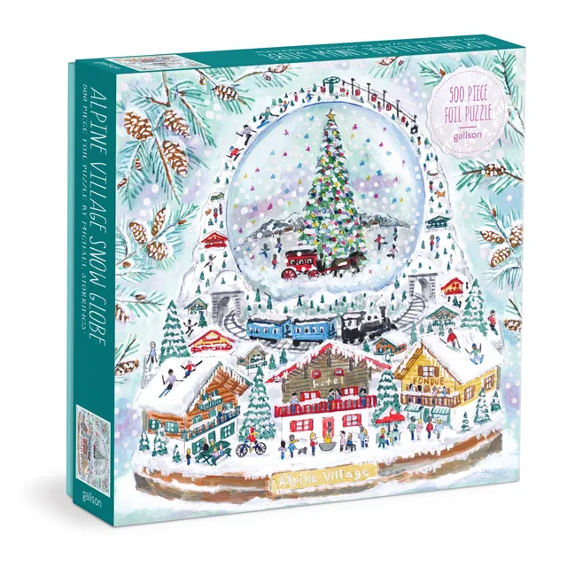 galison-alpine-village-snowglobe-puzzle-500-teile-foil image 1