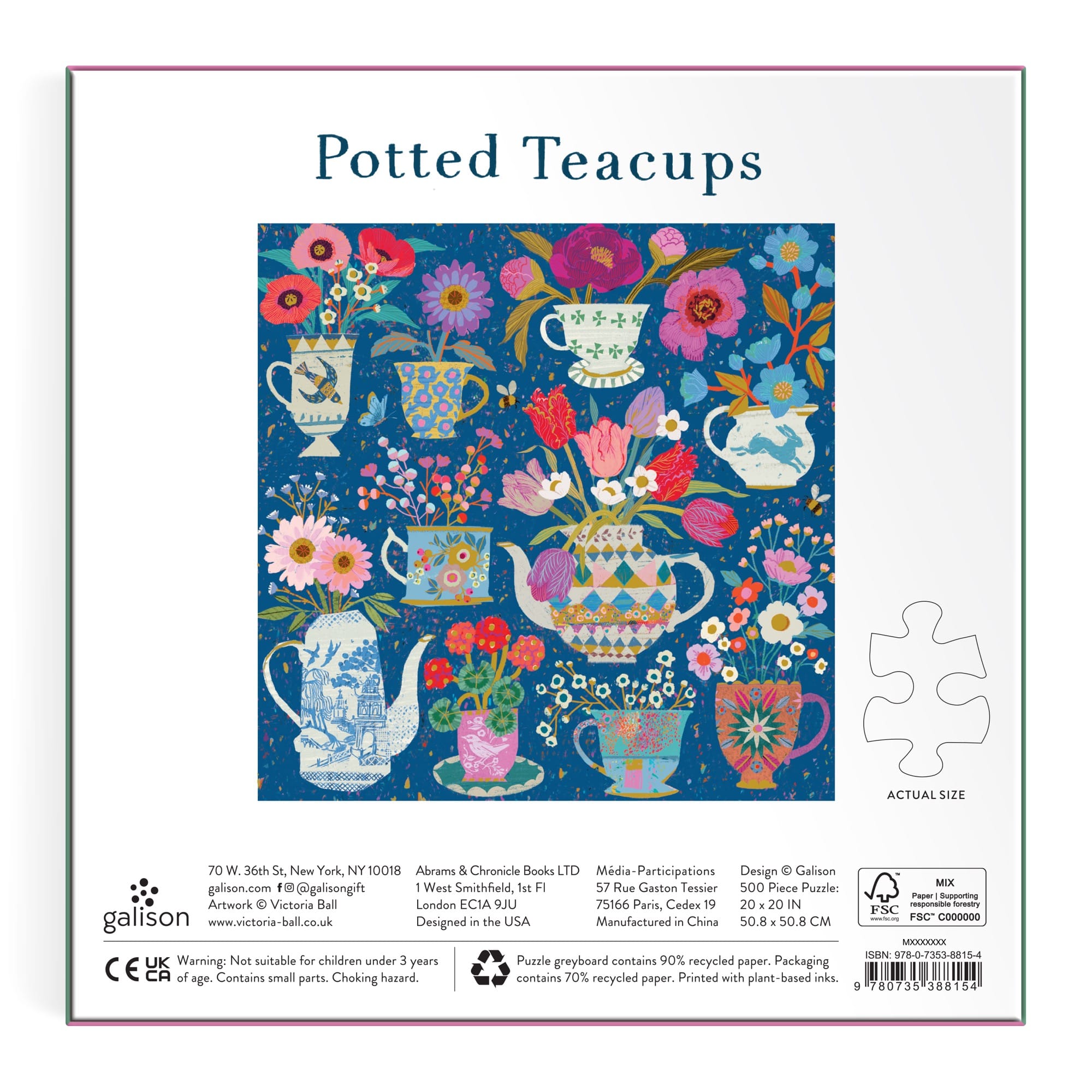 galison-victoria-ball-potted-teacups-puzzle-500-teile image 6