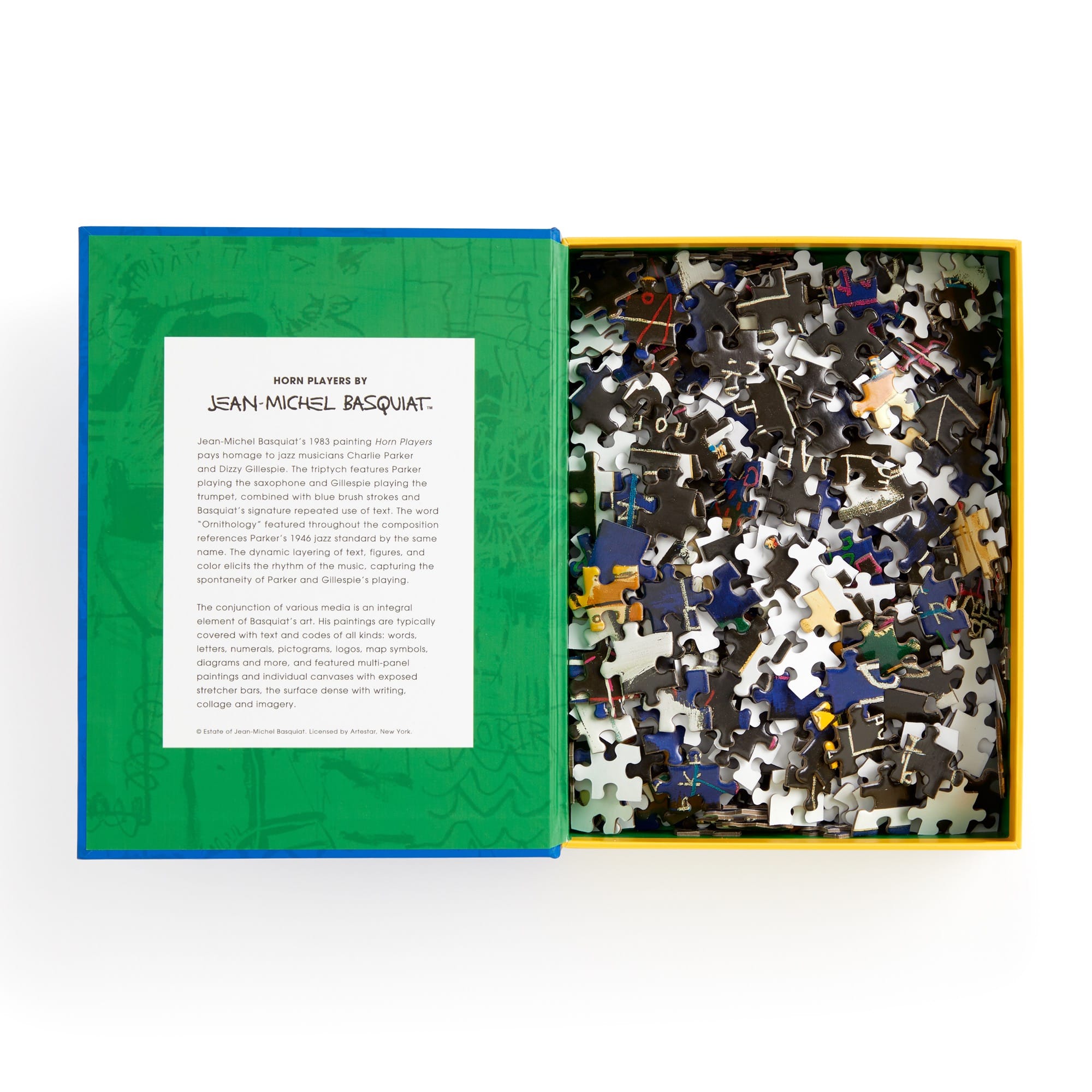 galison-basquiat-horn-players-500-teile-puzzle-buchbox-kunst image 3