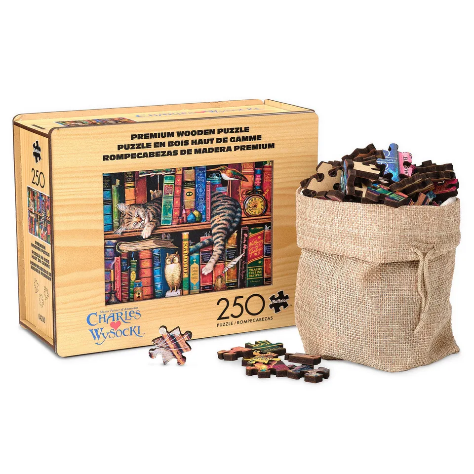 buffalo-games-frederick-the-literate-250-teile-holzpuzzle-katze image 1
