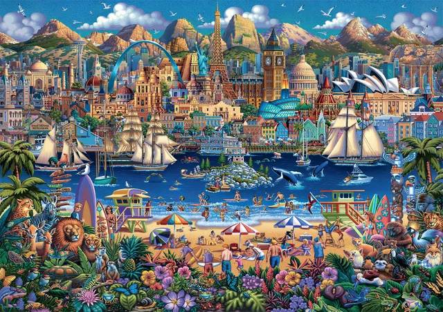 buffalo-games-eric-dowdle-world-pieces-puzzle-300-teile-collage image 1