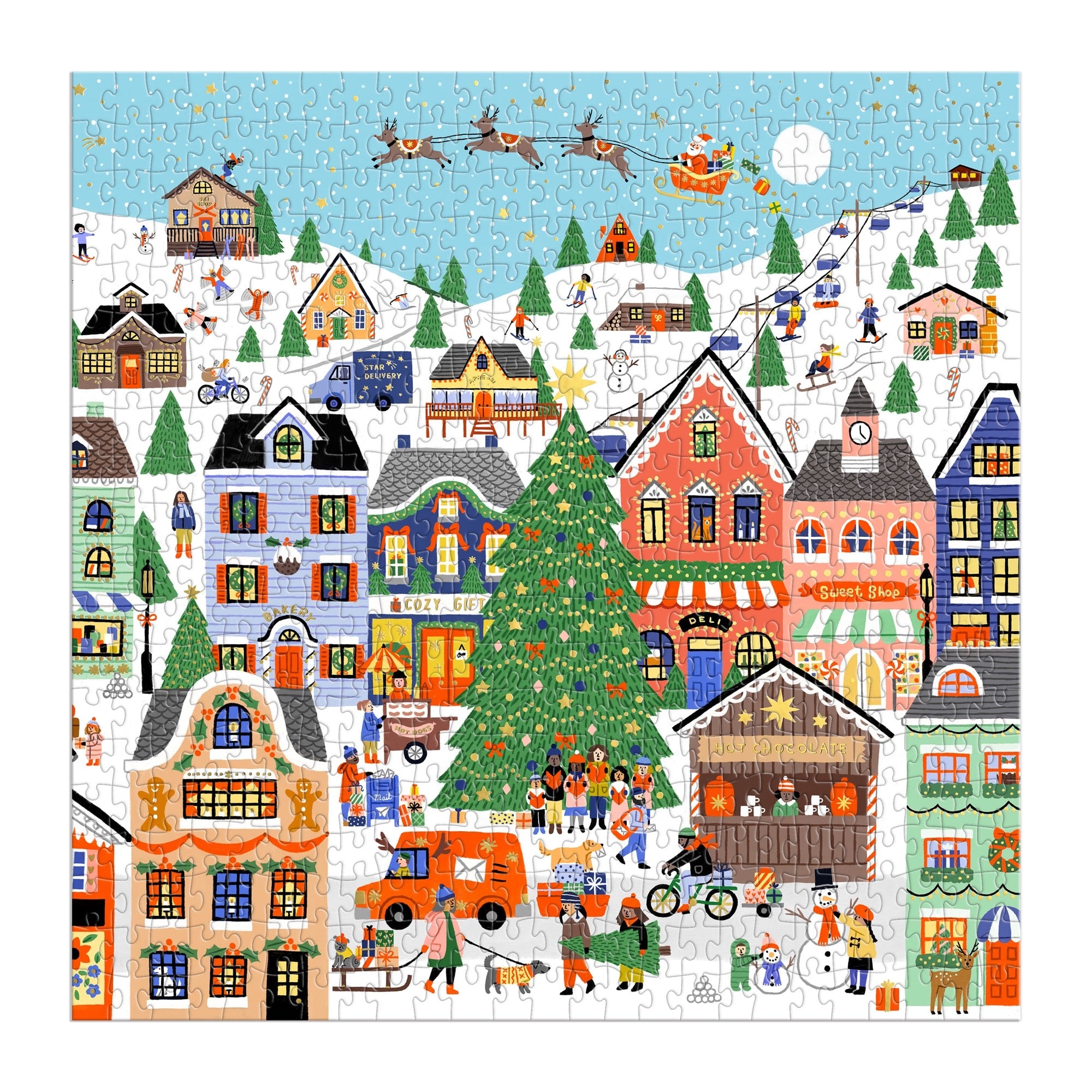 galison-merryville-500-teile-puzzle-folienpuzzle-weihnachten image 3