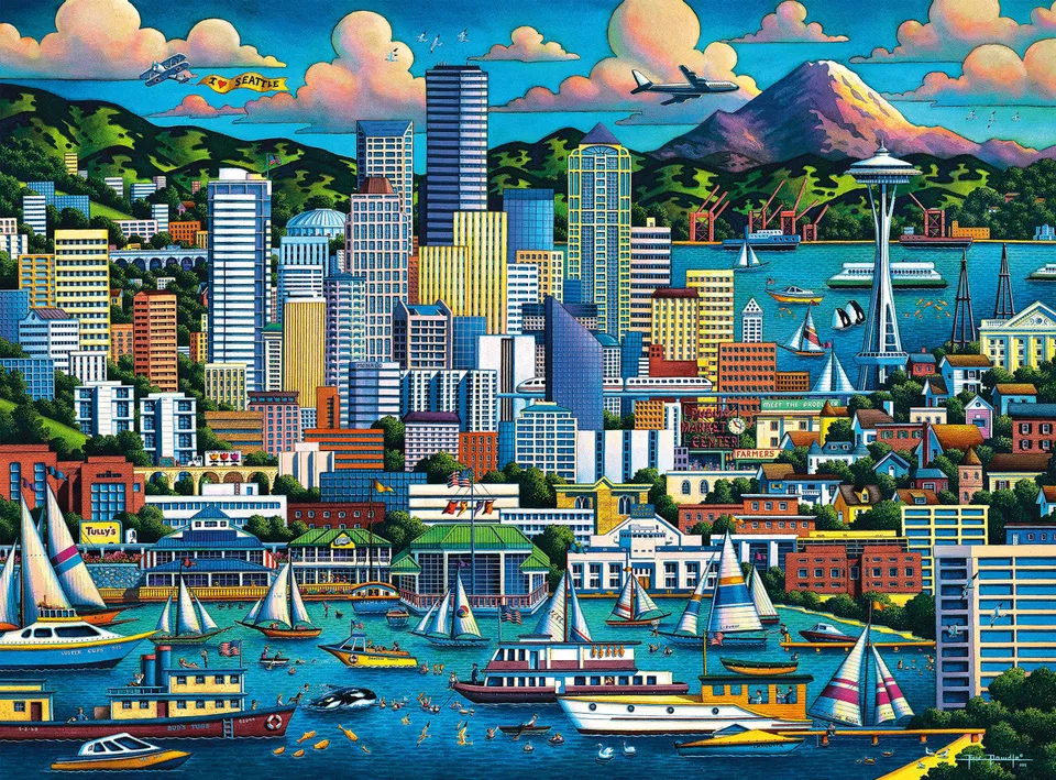 buffalo-games-eric-dowdle-seattle-puzzle-1000-teile-skyline image 1