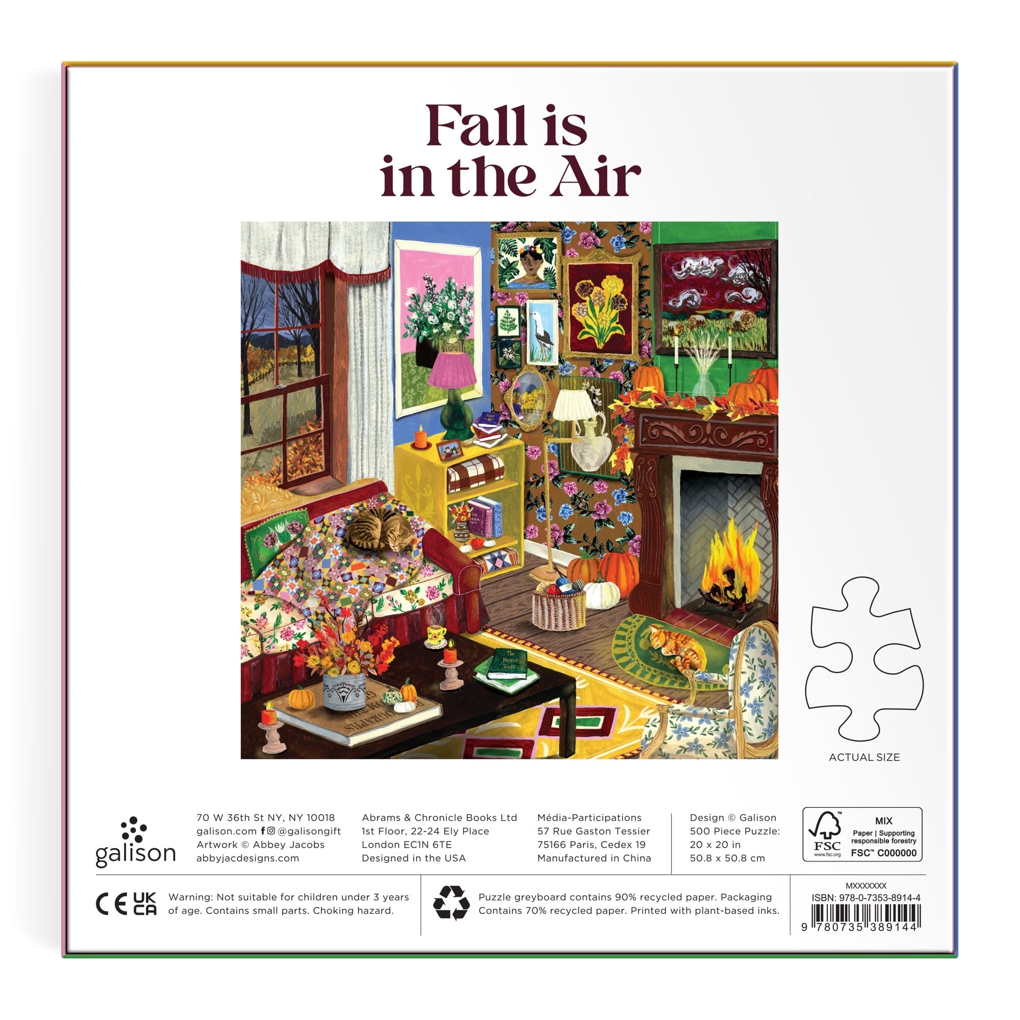 galison-fall-is-in-the-air-puzzle-500-teile-herbst-wohnzimmer image 6