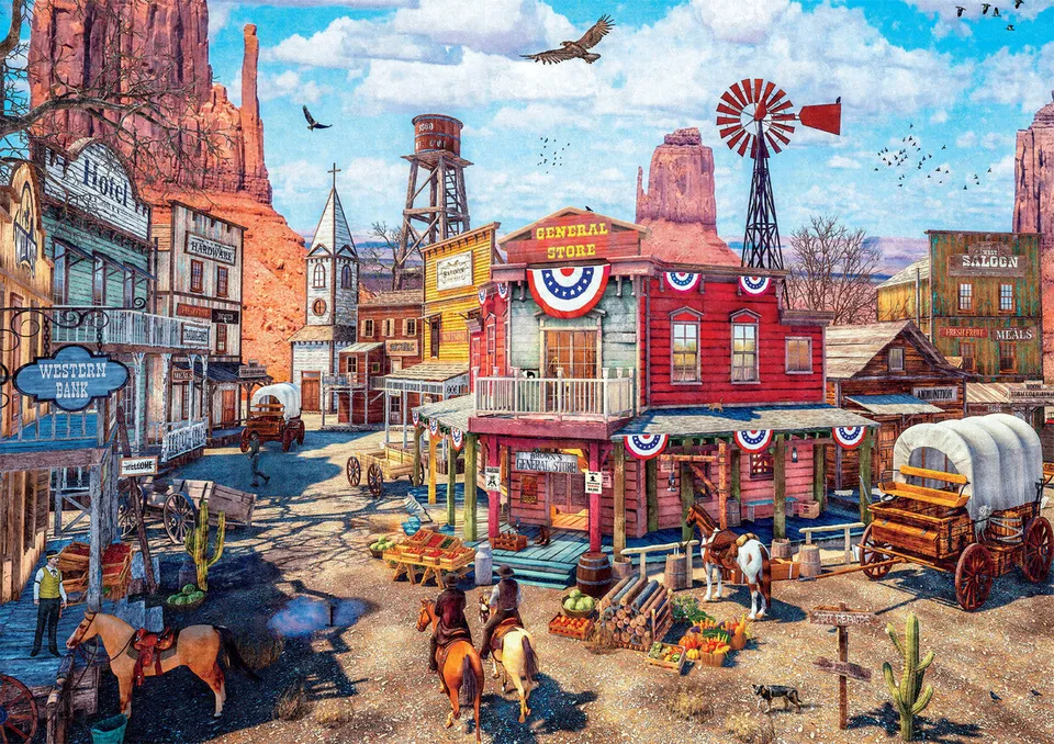 buffalo-games-jigsaw-puzzles-old-western-town-500-teile-puzzle image 1