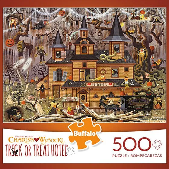 buffalo-games-wysocki-trick-or-treat-hotel-500t-puzzle-halloween image 1