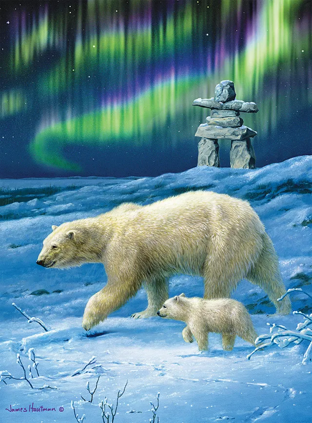 buffalo-games-hautman-northern-lights-bears-puzzle-1000-teile image 1