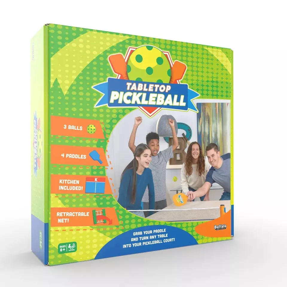buffalo-games-pickleball-tischspiel-paddleball-set-mit-netz image 1