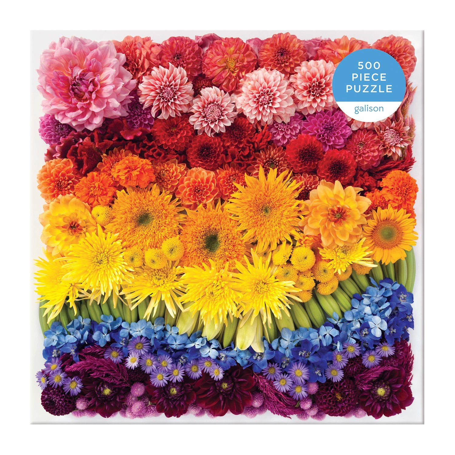 galison-rainbow-summer-flowers-puzzle-500-teile-bunt image 2