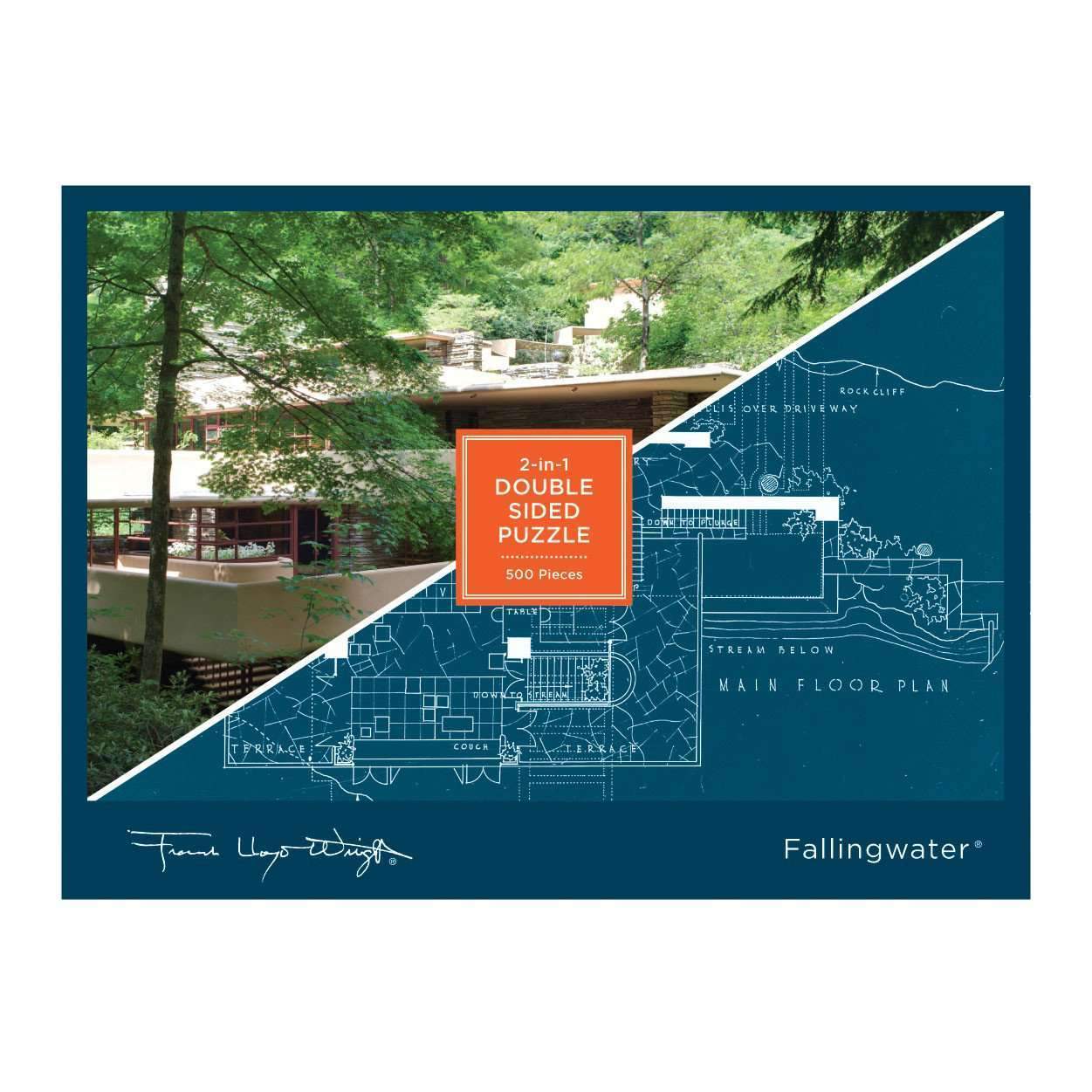 galison-frank-lloyd-wright-fallingwater-puzzle-500-teile-doppelseitig image 2