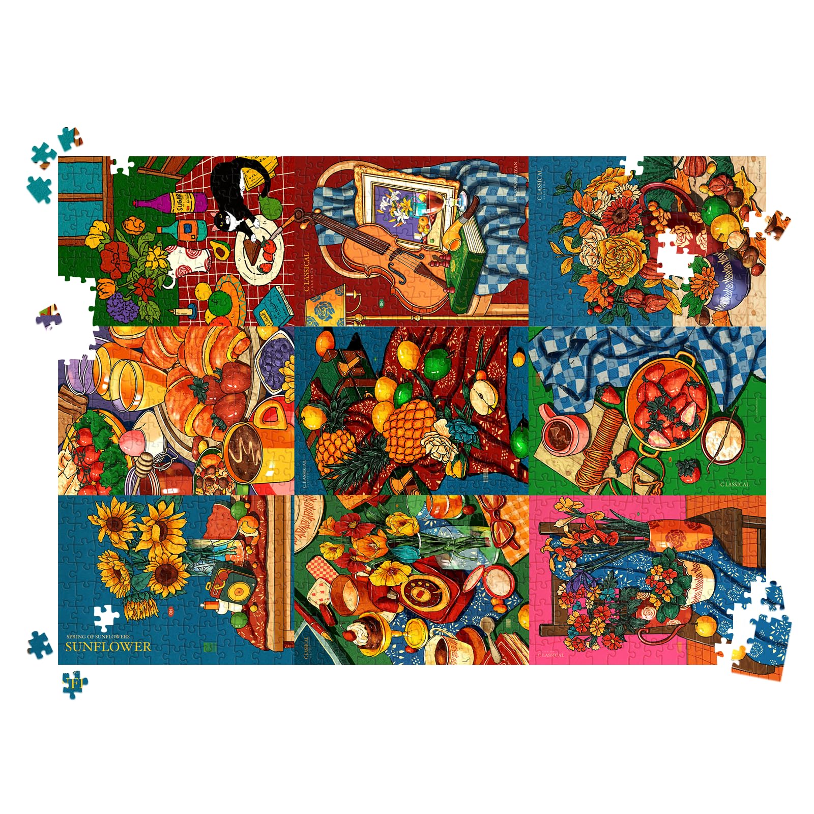 huadada-neun-grid-illustration-puzzle-1000-teile-70x50 image 8