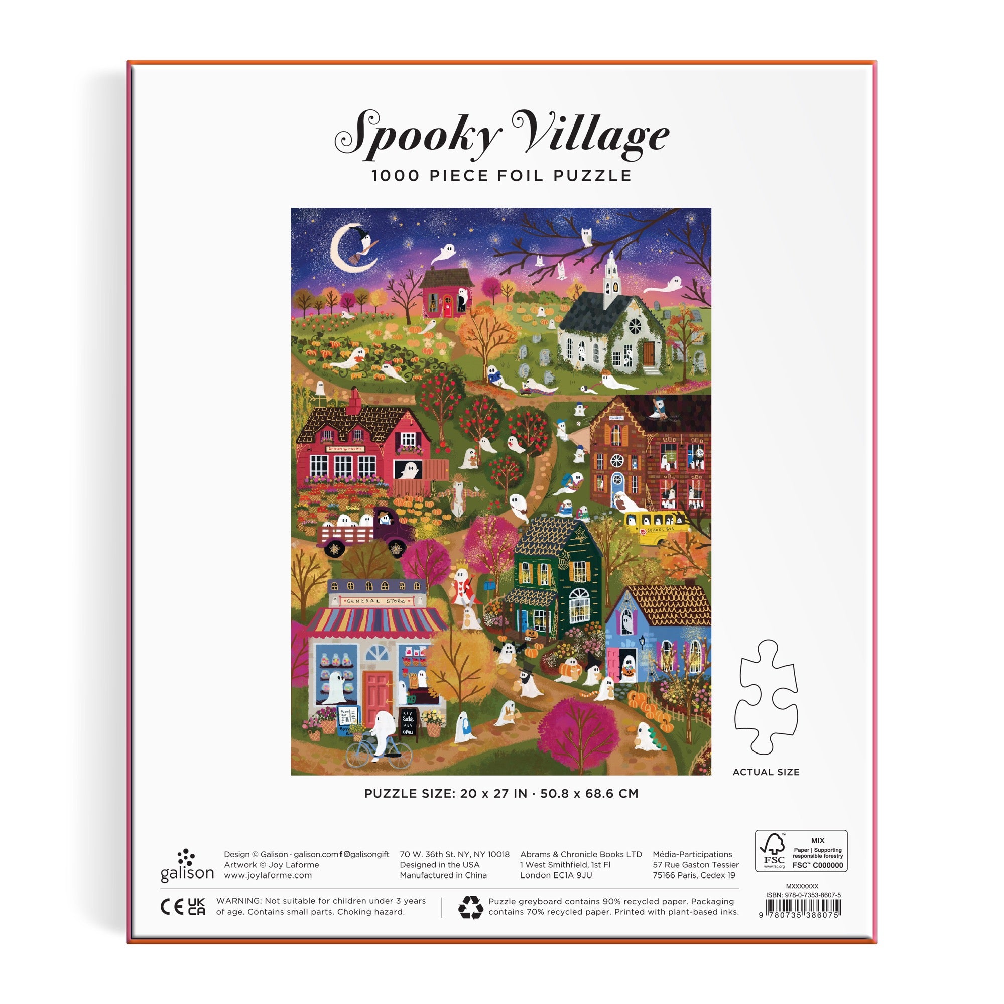 galison-joy-laforme-spooky-village-puzzle-1000-teile-foil-halloween image 5