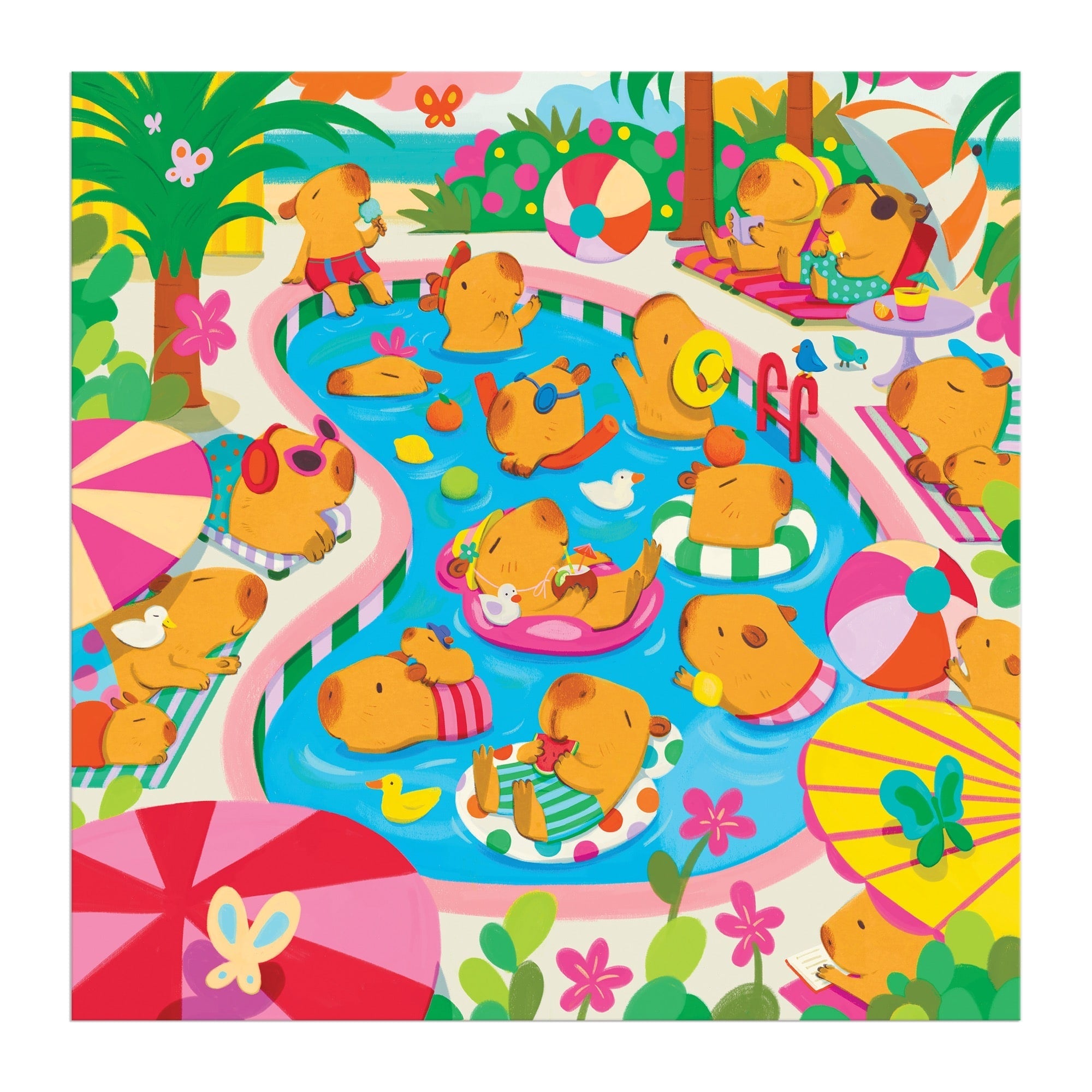galison-capybara-pool-day-puzzle-500-teile-familienpuzzle image 5