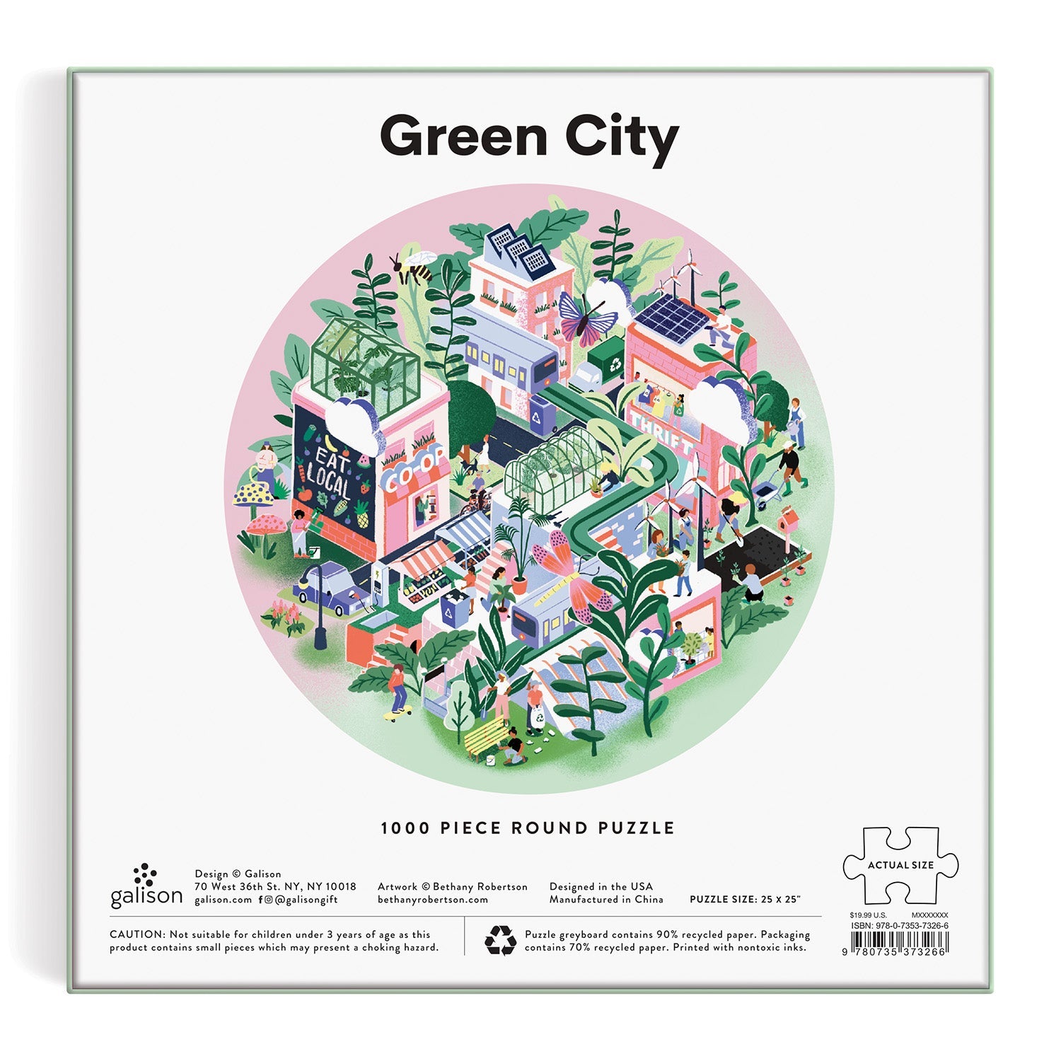 galison-green-city-1000-teile-puzzle-rund-63-5-cm image 4