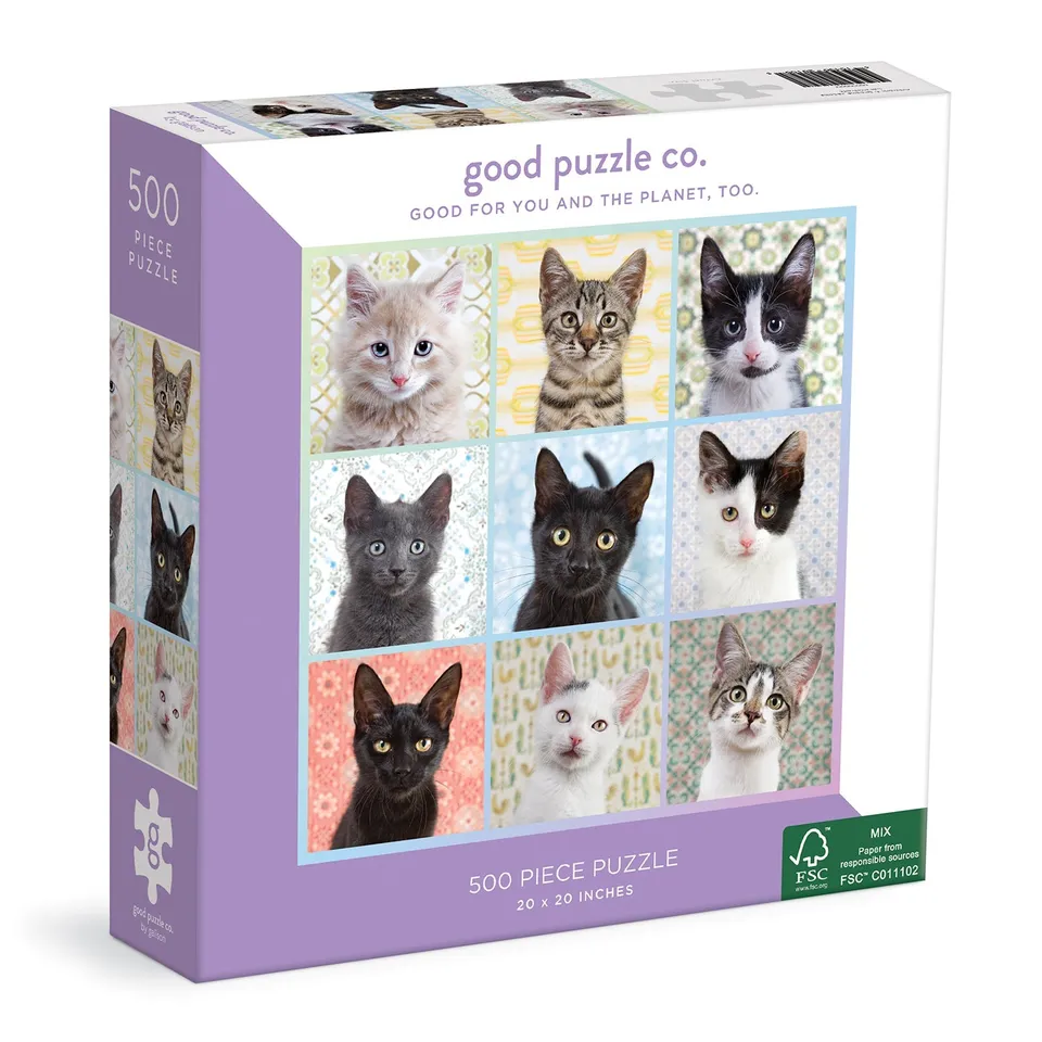 galison-good-puzzle-co-cat-portraits-puzzle-500-teile-katzen image 1