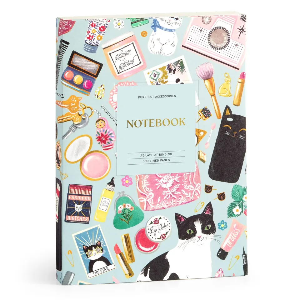 galison-purrfect-accessories-a5-notizbuch-katzen-liniert image 1