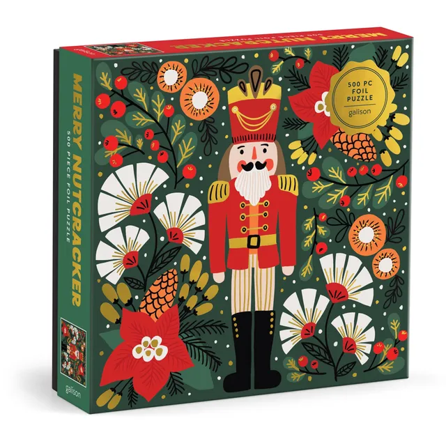 galison-merry-nutcracker-puzzle-500-teile-folie-weihnachten image 1